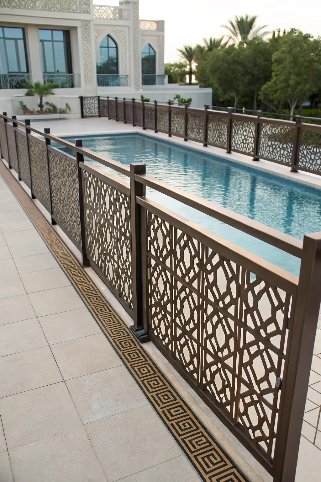 Intricate infill patterns add artistic flair to your pool deck.