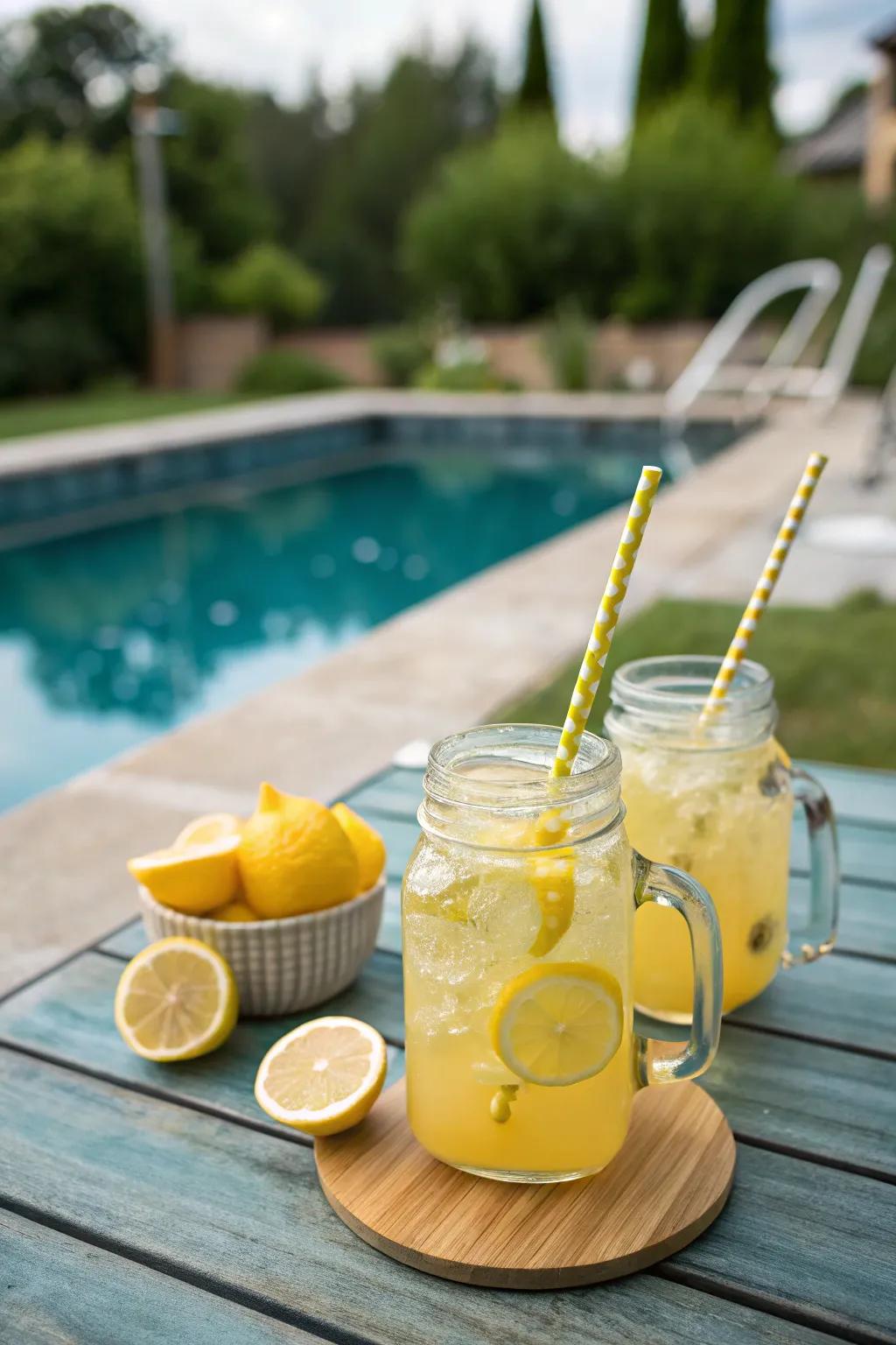 Lemonade jars are a sweet and refreshing party gift.