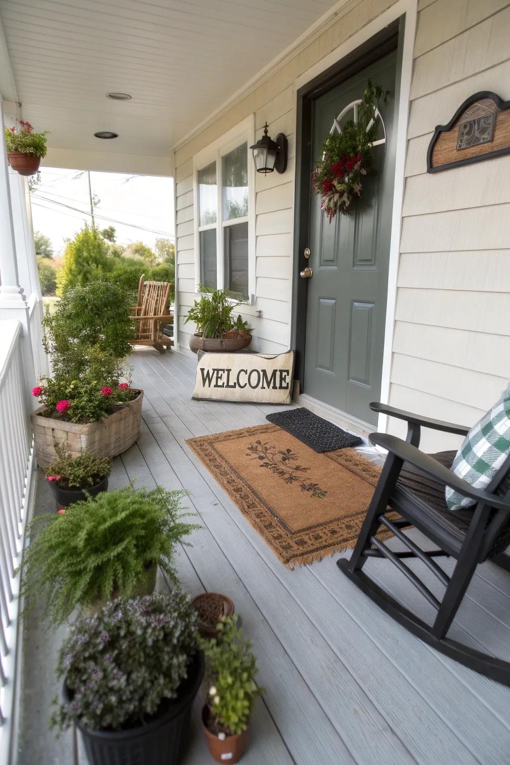 A doormat sets the tone for a warm welcome.