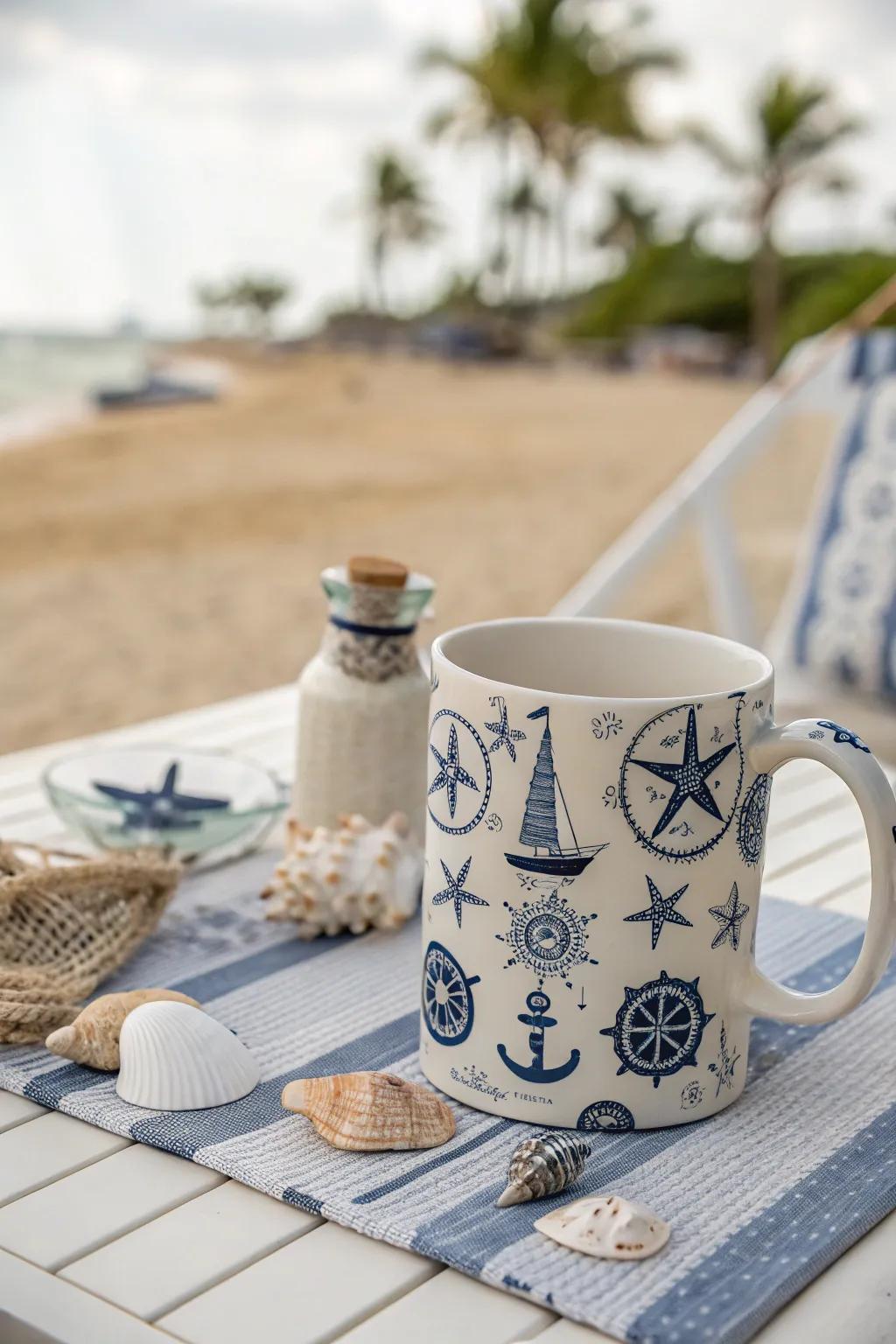 Nautical designs bring a calming coastal vibe to your pottery.