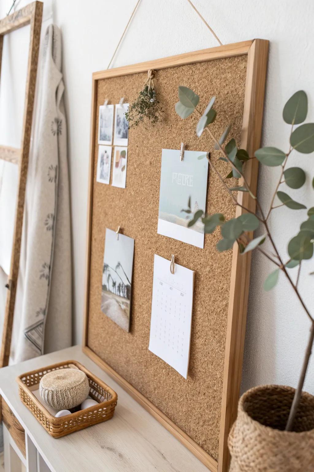 Elevate your space with a chic cork pinboard — where simplicity meets inspiration.