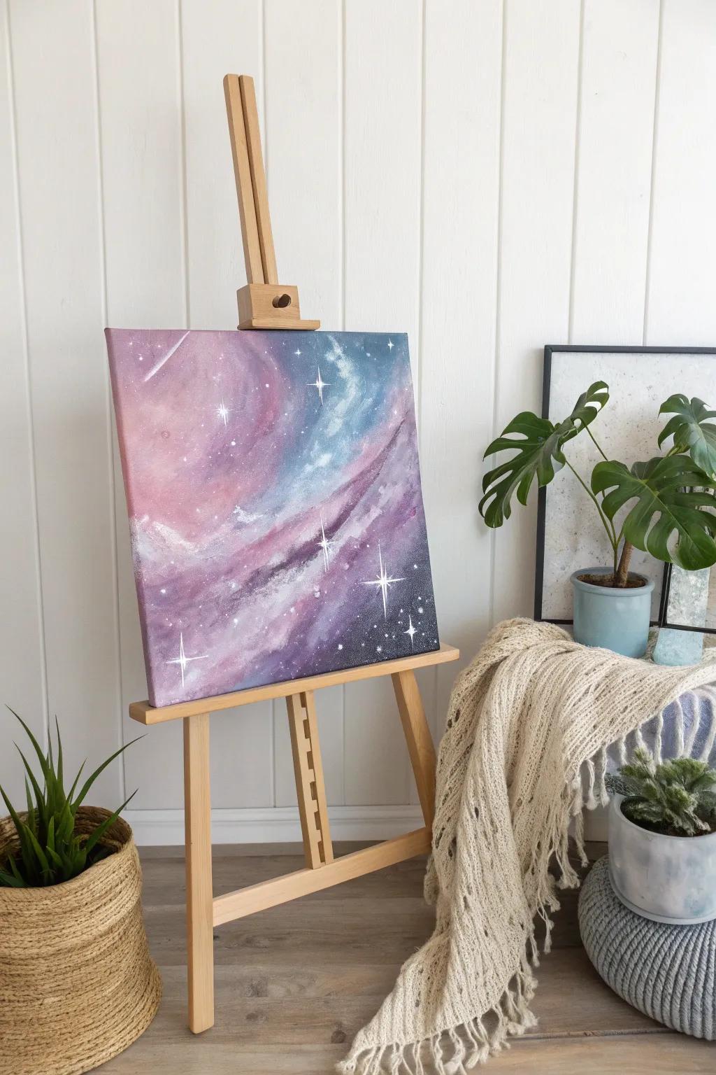 Lose yourself in the serene beauty of your own painted galaxy. #MinimalistArt #BohoChic