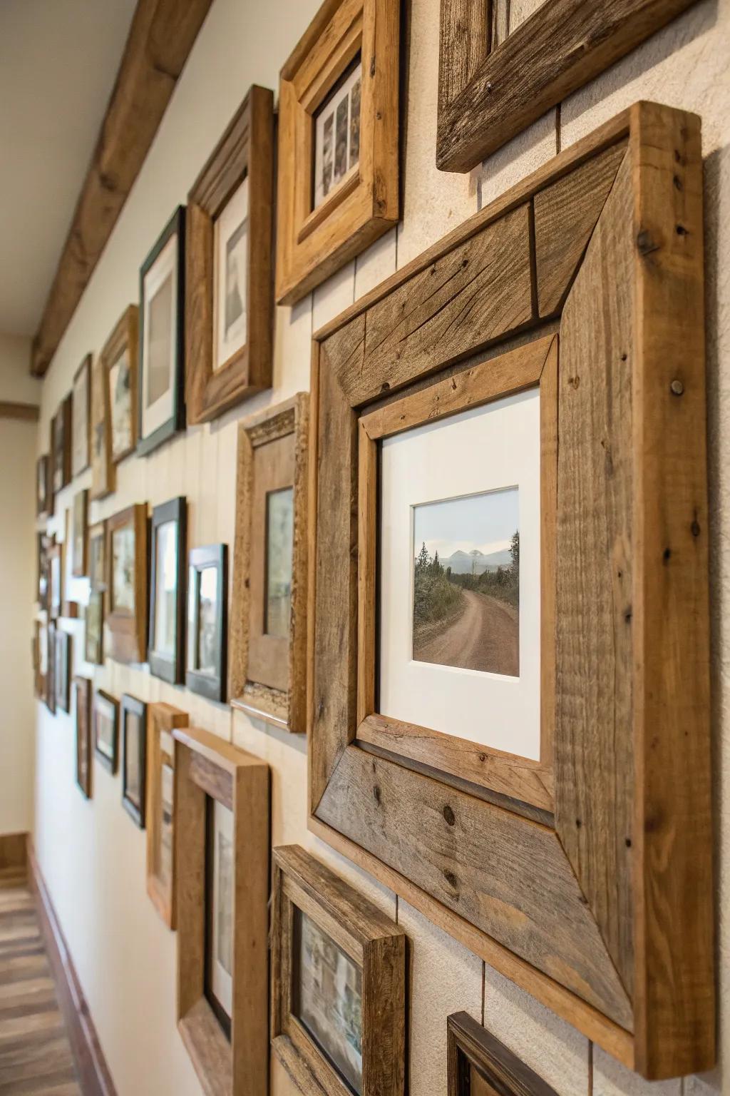 Highlight your memories with rustic reclaimed wood frames.