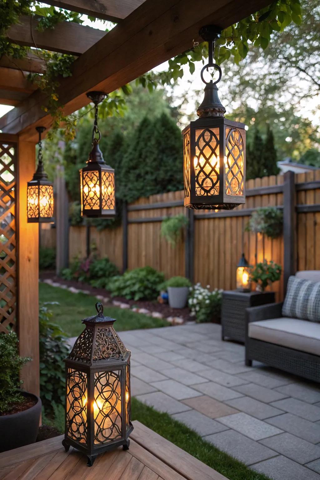 Lanterns offer flexible and charming lighting options.