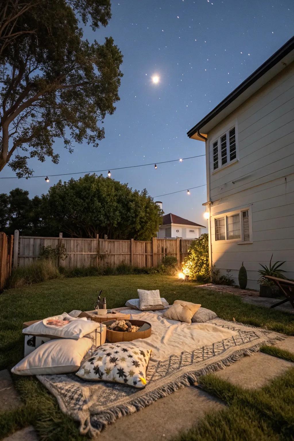 Create a cozy spot for stargazing on clear nights.