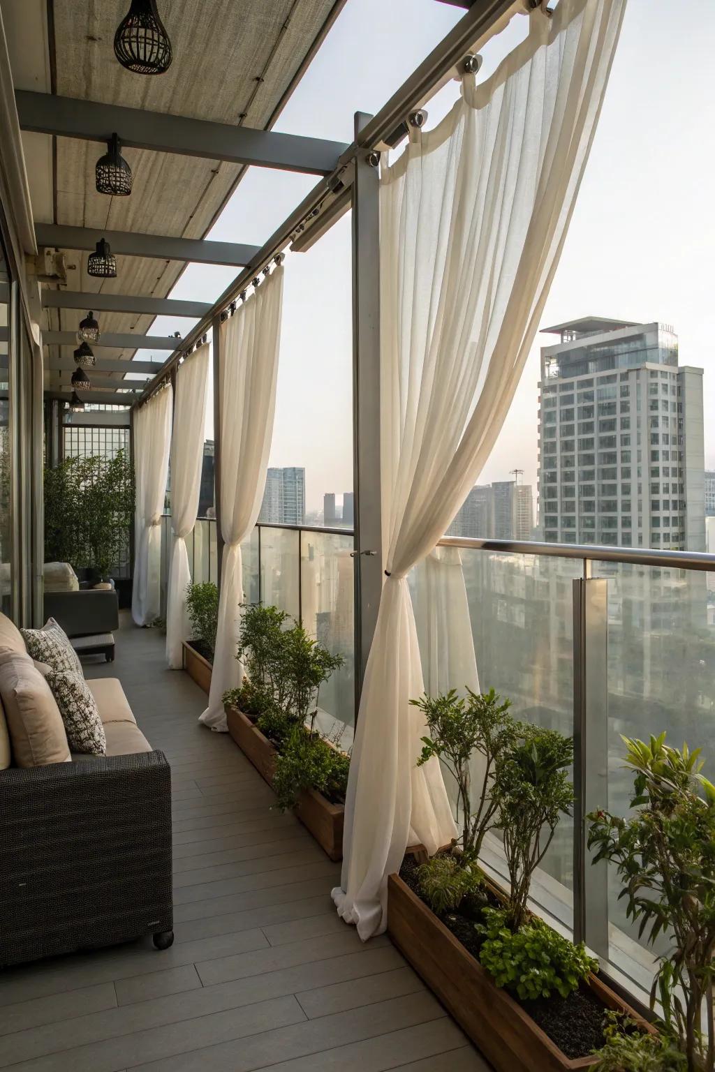 Protect your balcony with stylish windbreak solutions.