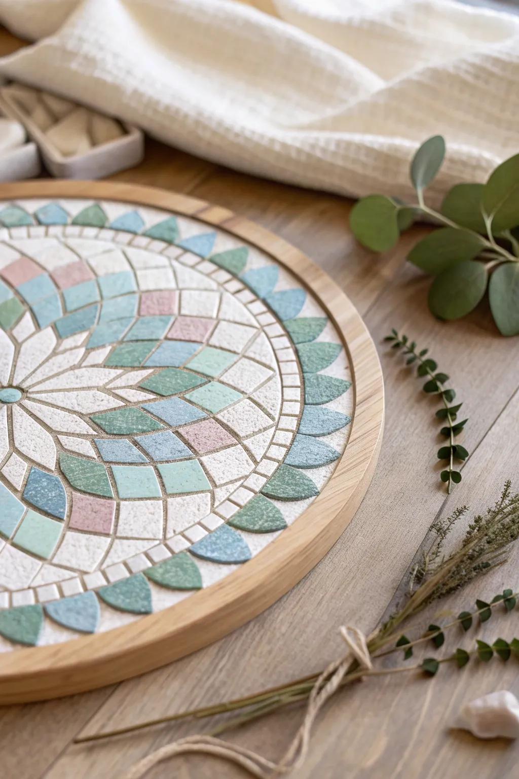 Discover the beauty of biblical stories through minimalist mosaic art. Let your creativity shine with every tile you place.