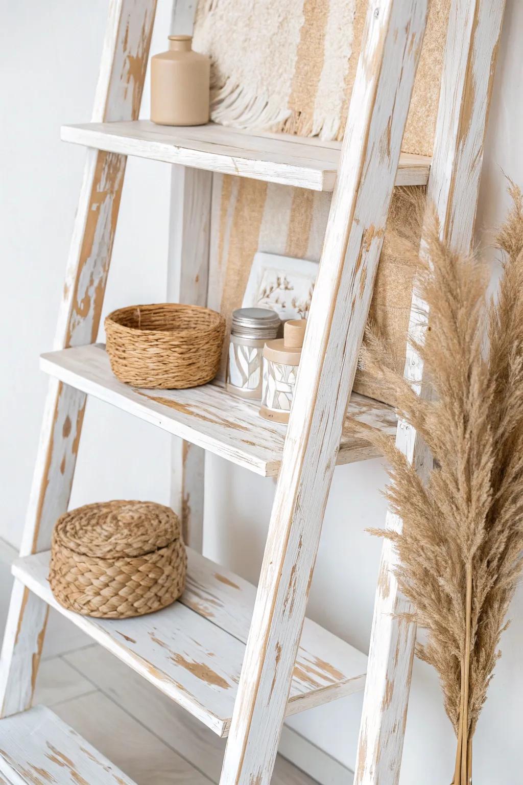 Transform your shelves with the art of textured paint for an elegant, handcrafted touch.