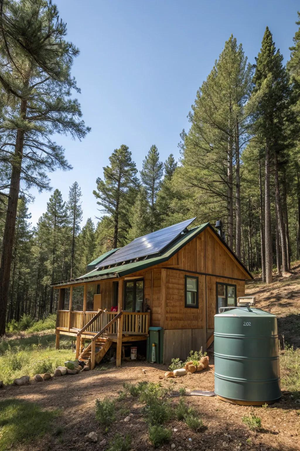 Sustainable features make cabin living environmentally friendly.