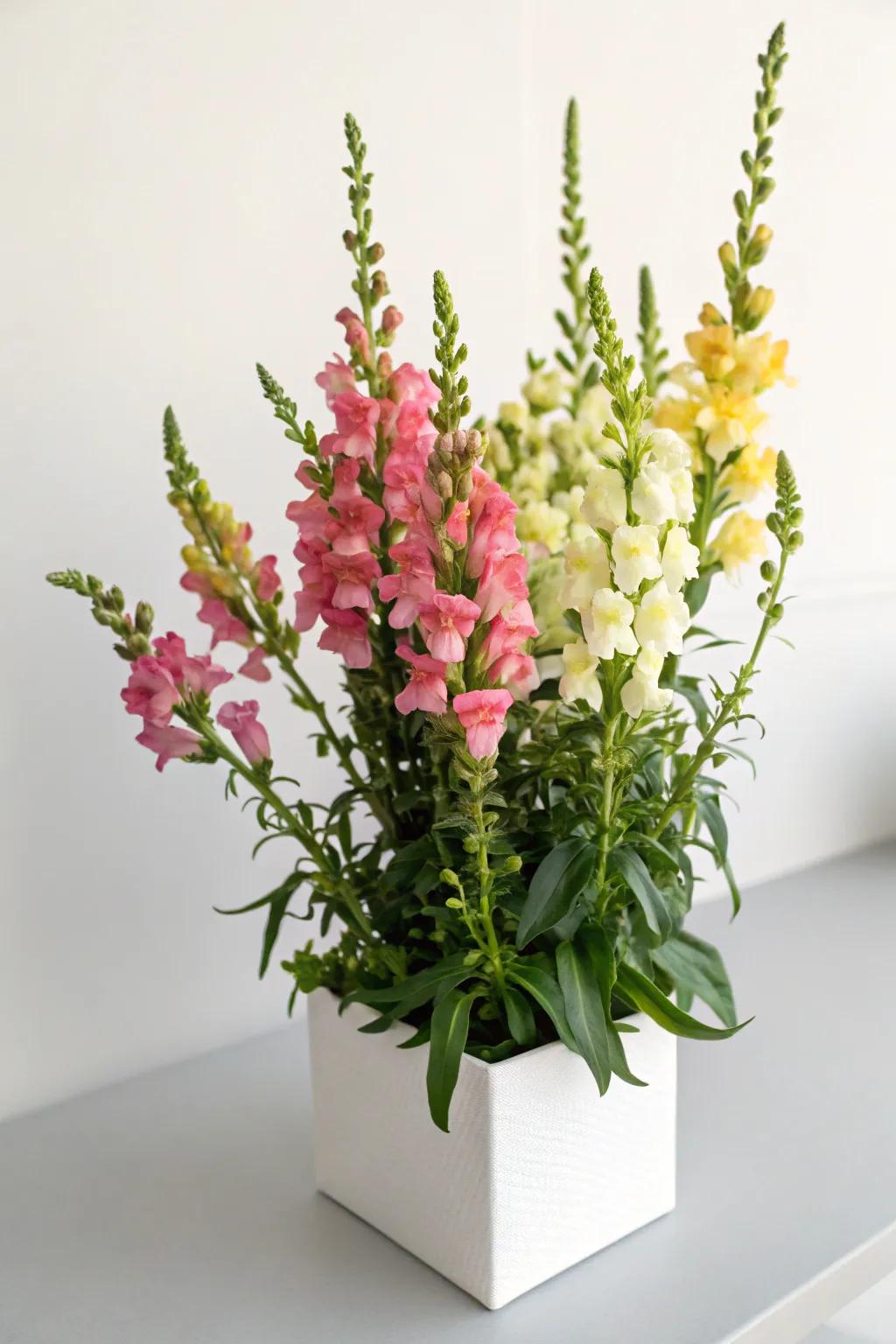 Snapdragons add a contemporary flair to modern arrangements.