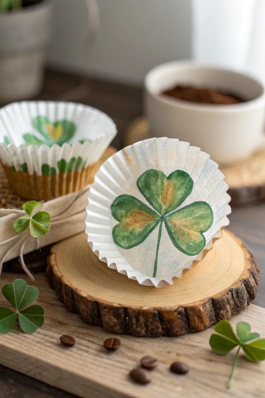Celebrate St. Patrick's Day with these charming coffee filter shamrocks, a perfect blend of craft and elegance.