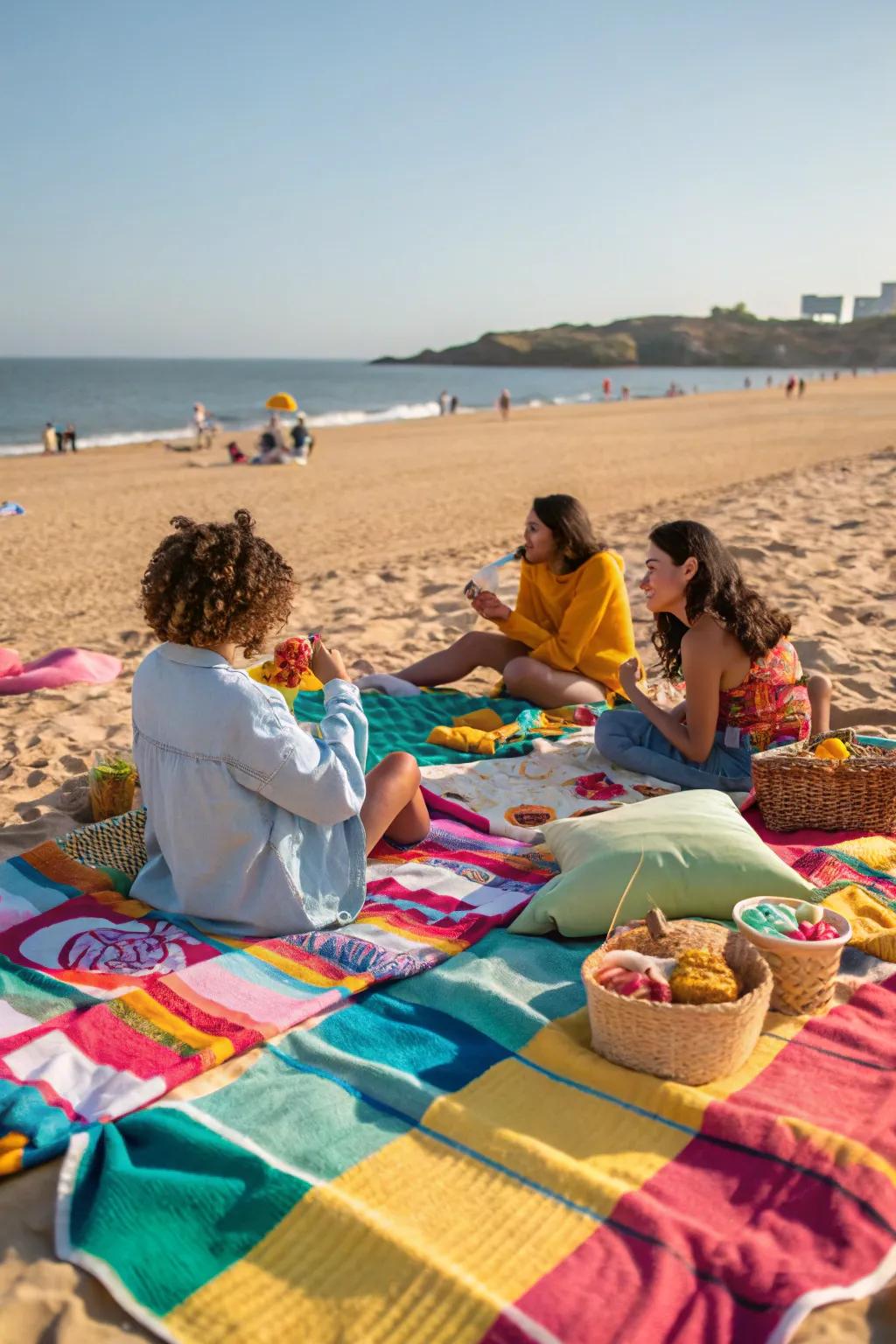 A beach picnic is a perfect way to enjoy the sun and sand.