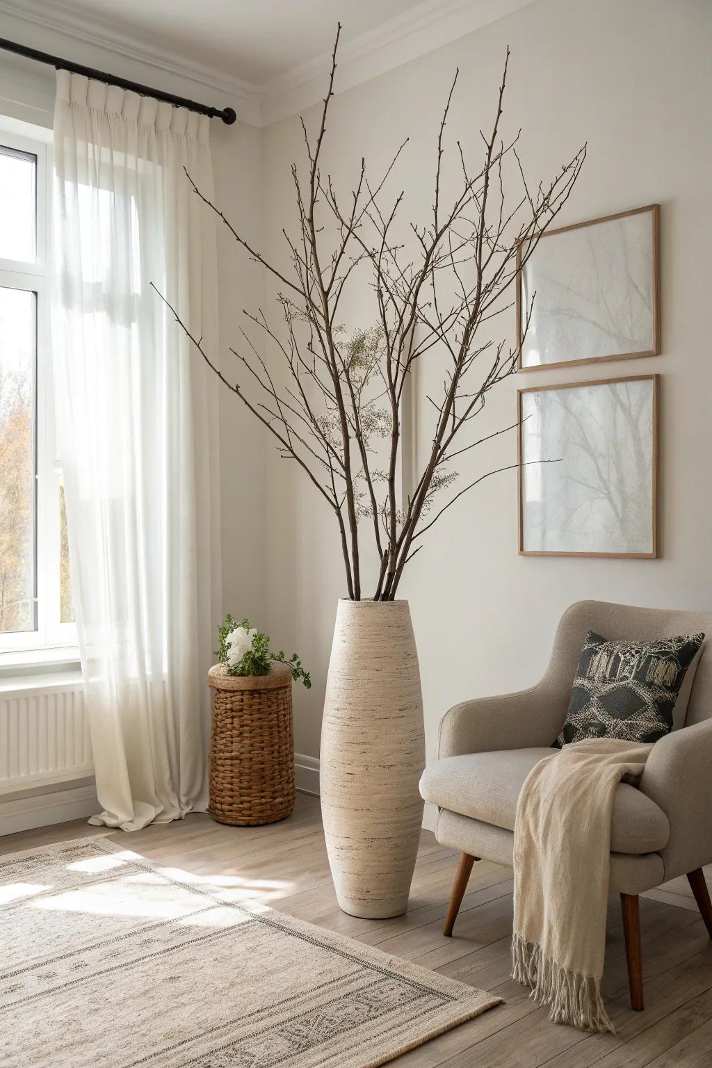 Minimalist branches can create a strong impact.