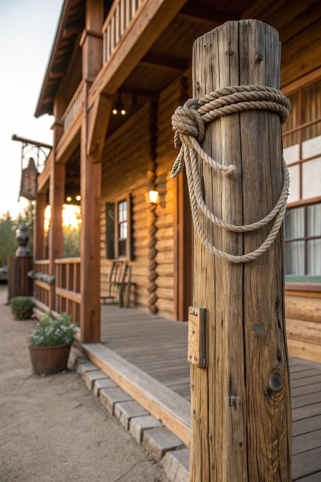 Rustic Charm: A Hitching Post with a Nod to the Old West