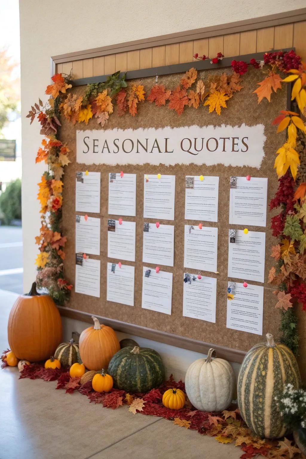 A Seasonal Quotes Corner that inspires with thoughtful words.