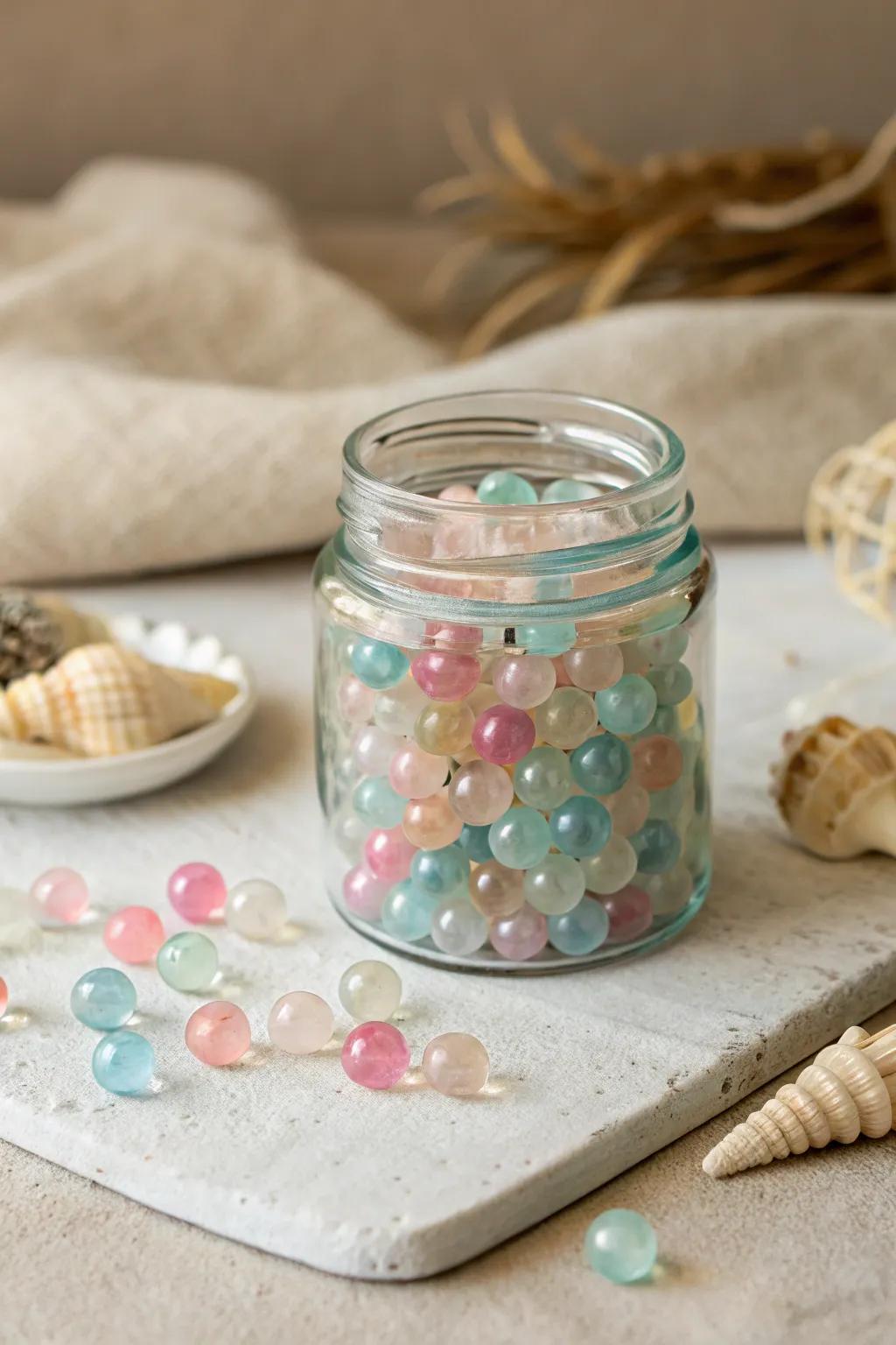 Add a playful crunch to your slime with vibrant fish bowl beads!