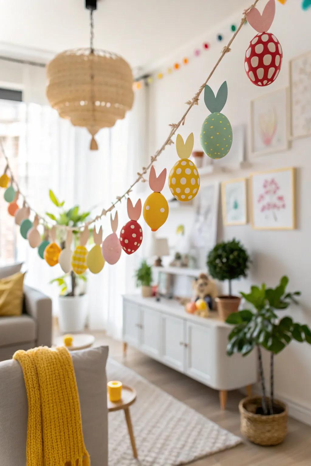 An Easter garland adding festive charm to the home.