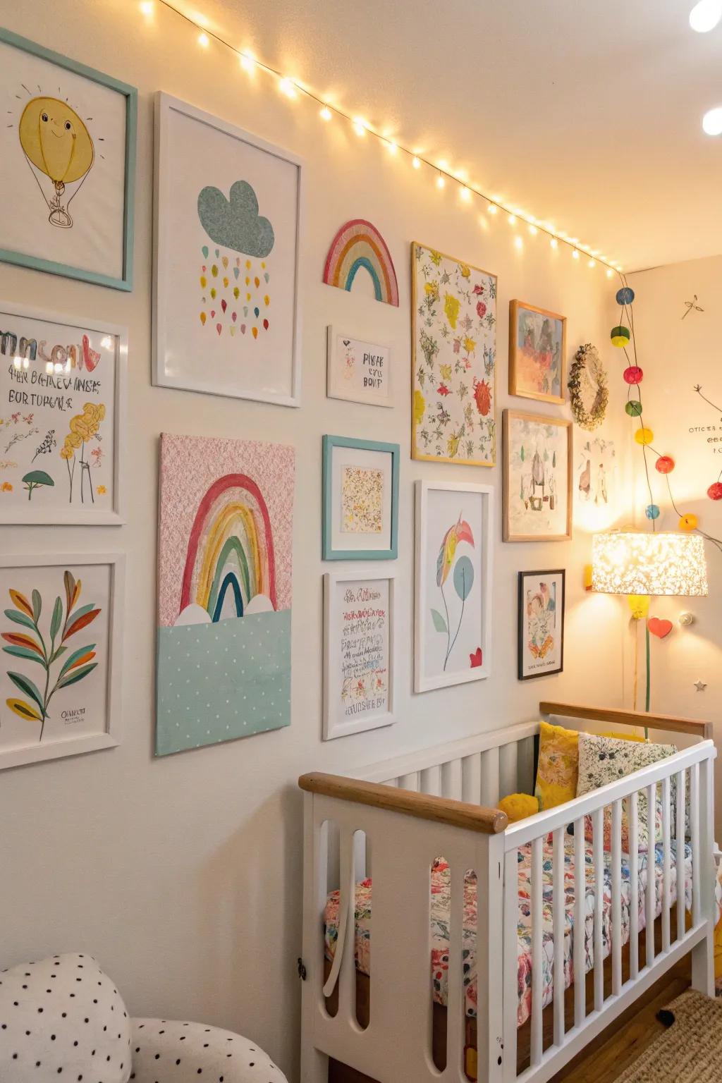 Brighten up the nursery with colorful wall art.