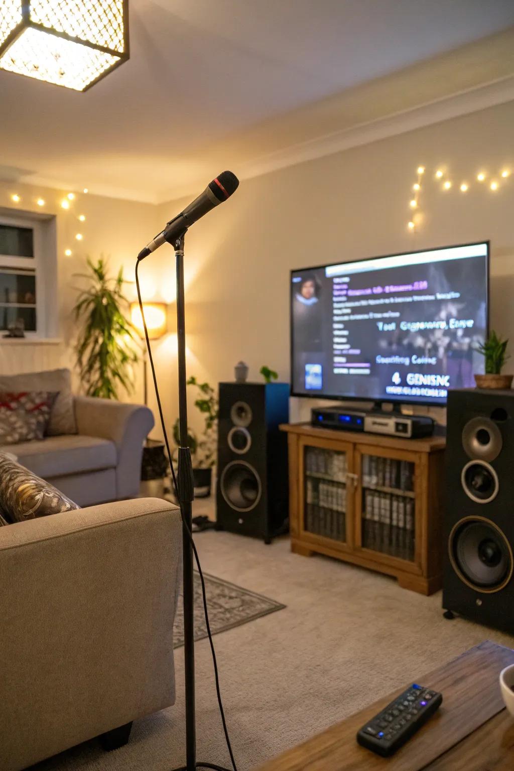 Sing your heart out with a lively home karaoke night.