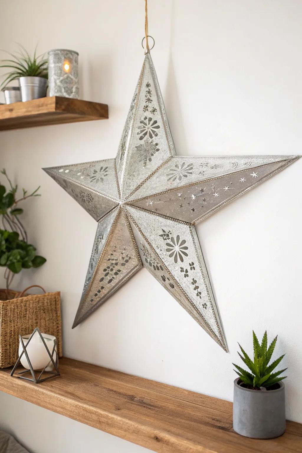 Elevate your space with a touch of metallic elegance. This DIY parol adds a chic sparkle to any setting, blending minimalist design with boho charm.