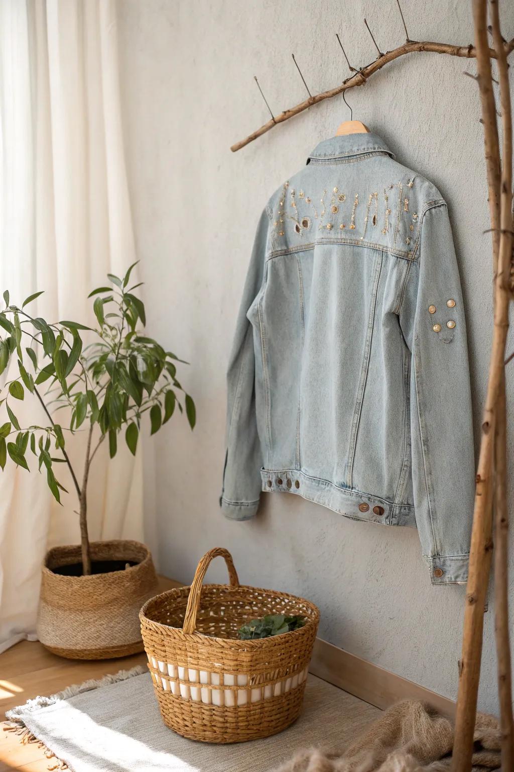 Transform your denim with chic metallic accents for a stunning, upcycled look.