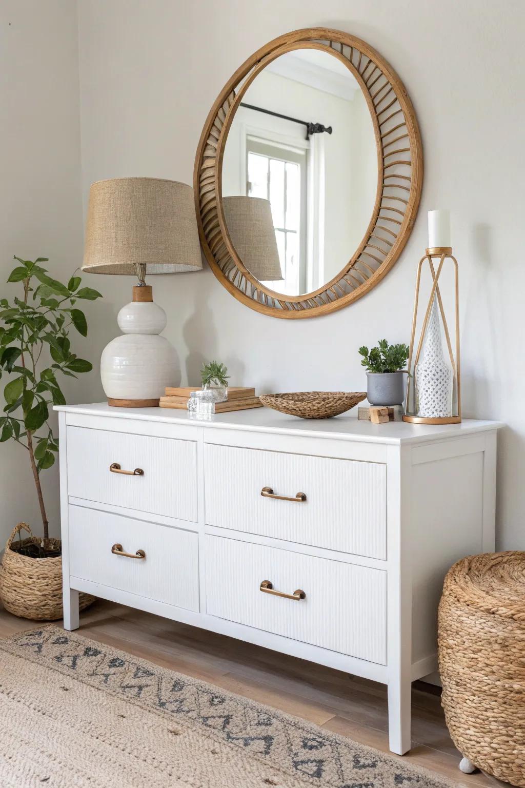 Transform your space with a touch of elegance: Upcycle an old dresser into a stunning vanity.
