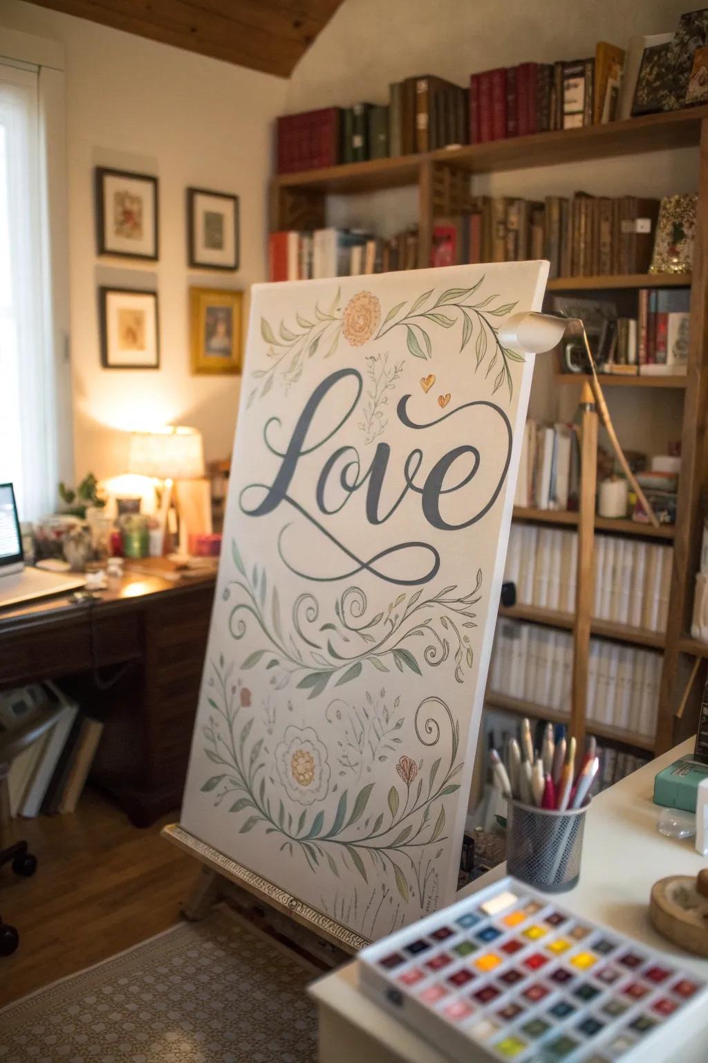 Elegant calligraphy adds sophistication to love quotes.