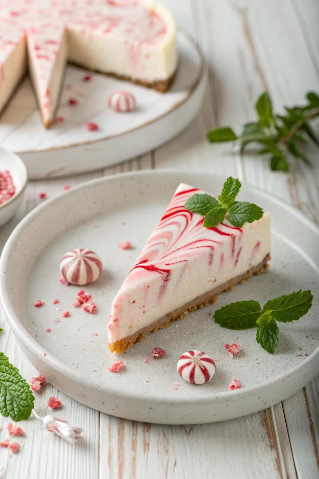 Elevate your dessert game with a touch of peppermint magic. 🍰✨ #ScandiBoho #PeppermintCheesecake