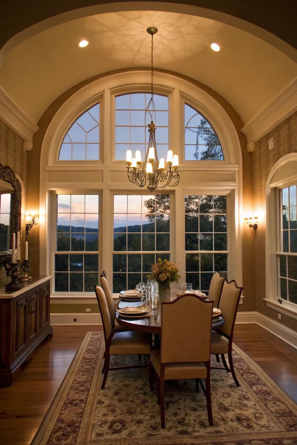 Arched trim adds drama and elegance to any room.