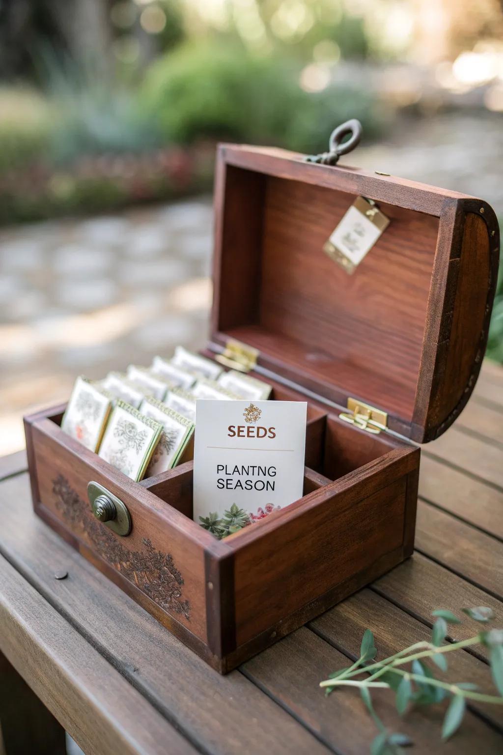 Organize your garden dreams with this beautifully crafted eco-friendly seed storage box.