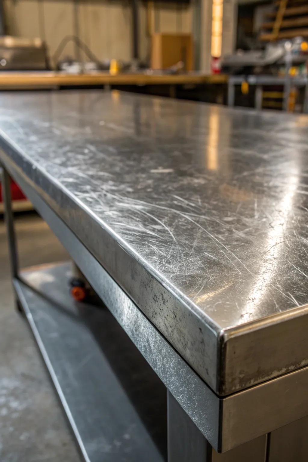 Discover the unparalleled strength and style of galvanized steel for your workbench top.
