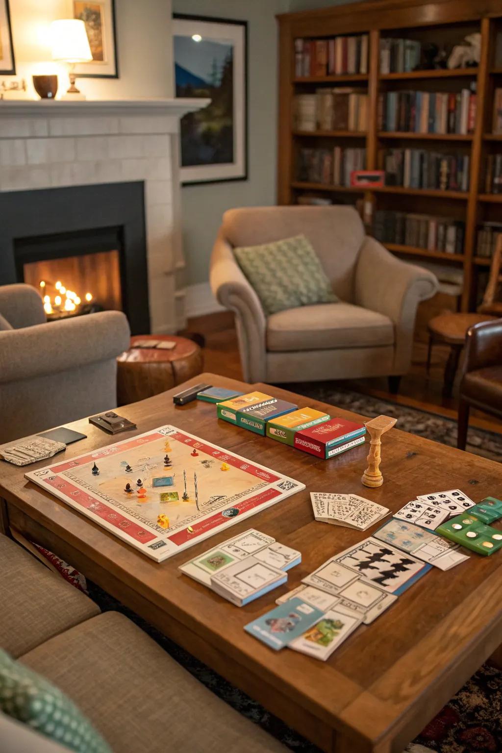 A cozy setup for a board game bonanza with friends.