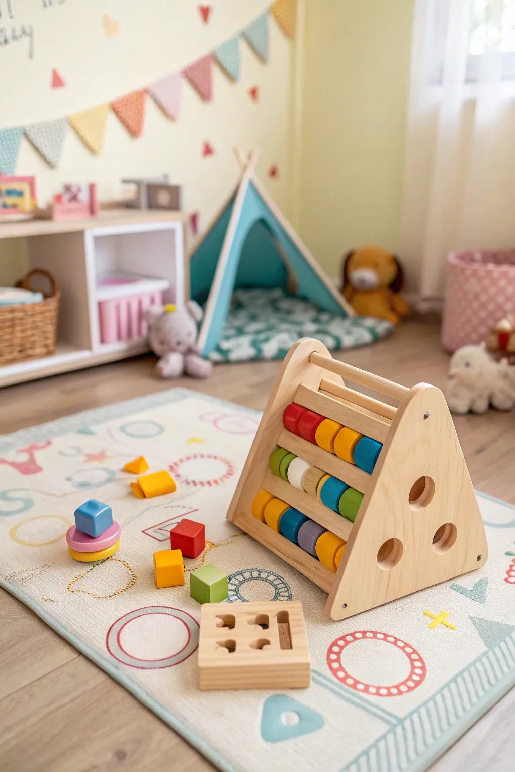 Encourage early learning with a classic shape sorter toy.