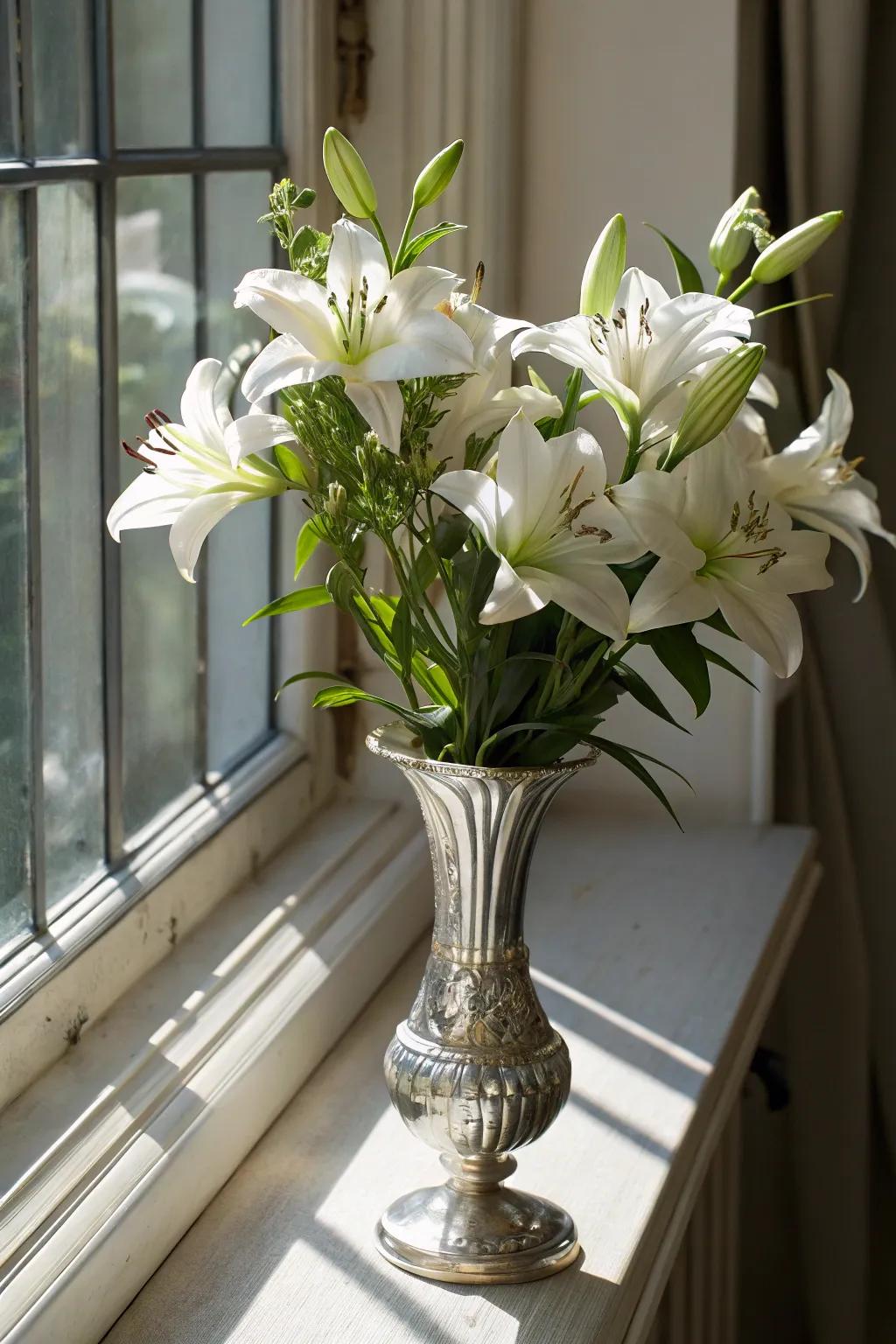 A silver-plated vase is a beautiful addition to any decor.