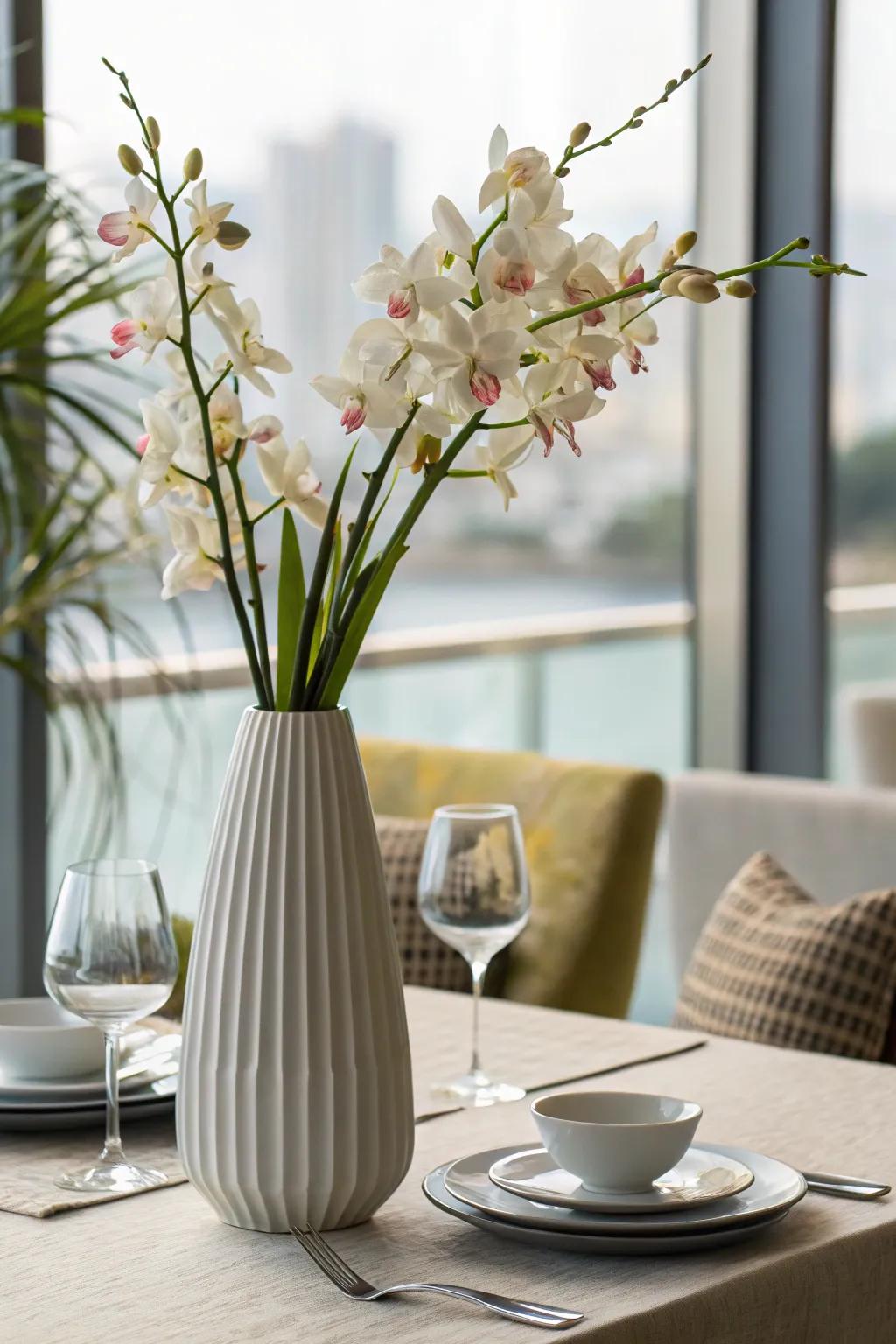 Display orchids beautifully with a stylish vase.