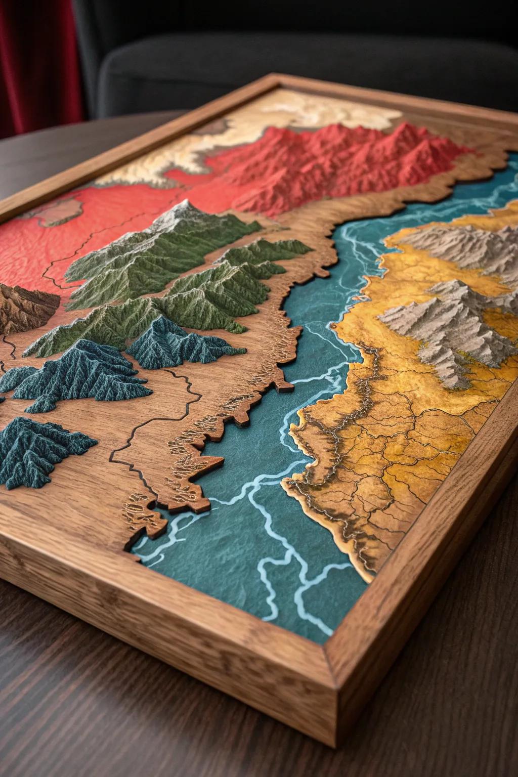 Embark on an adventure with this handcrafted 3D fantasy world map, where every detail fuels your wanderlust.