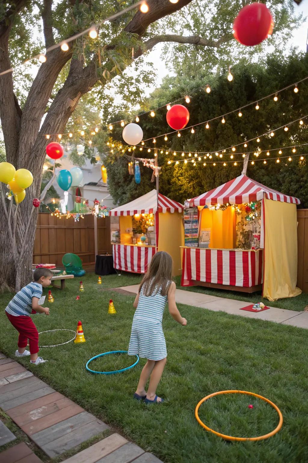 A backyard carnival fun fair with endless excitement.