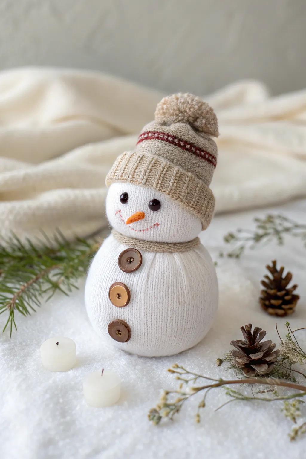 Craft a cozy winter wonder with just a sock and some creativity! This charming sock snowman is a perfect blend of simplicity and style. #DIYDelight #ScandinavianBoho
