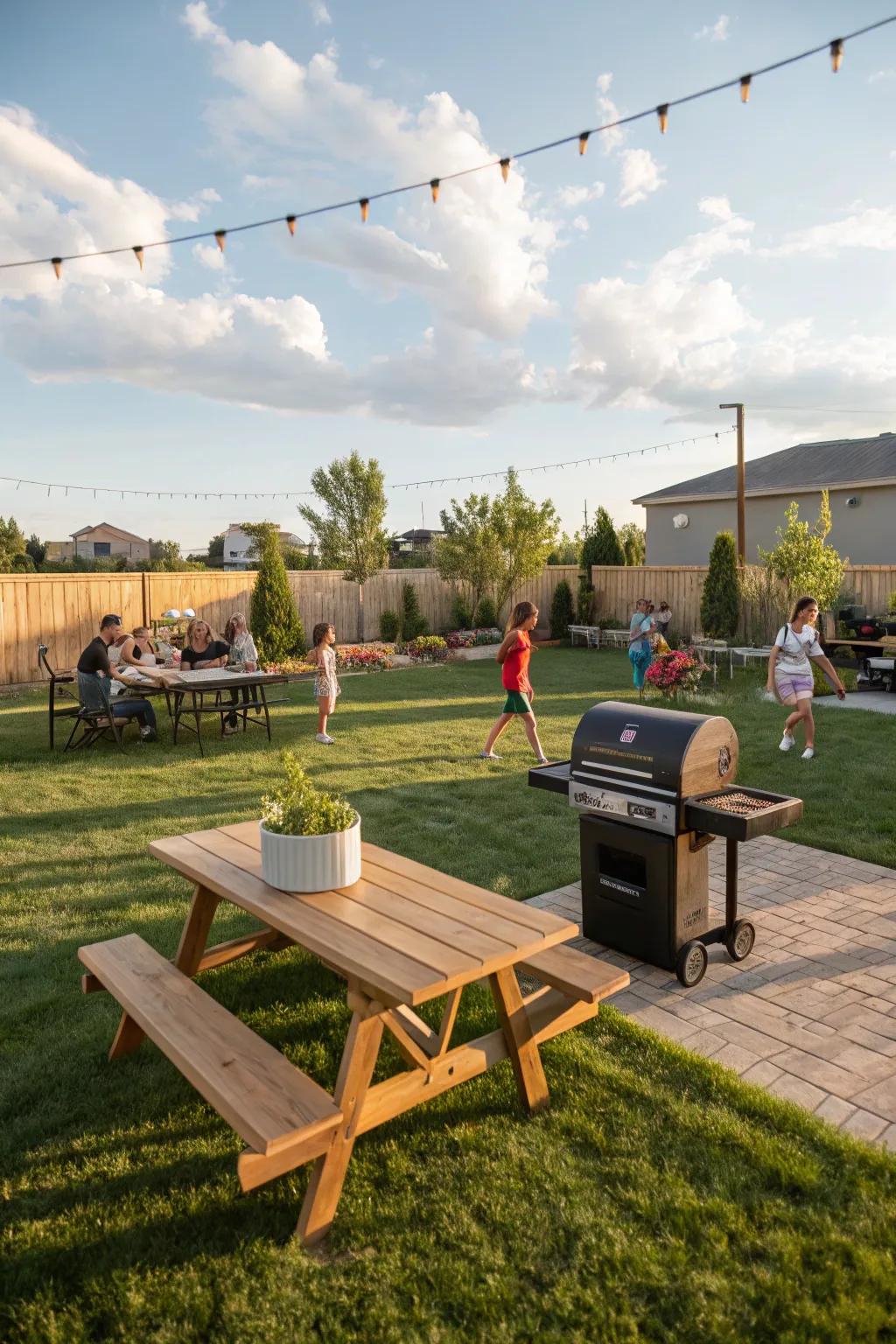 Enjoy a laid-back backyard BBQ birthday celebration.