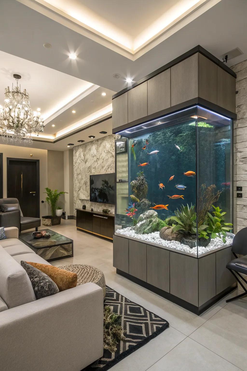 Acrylic aquariums blend beauty and functionality.