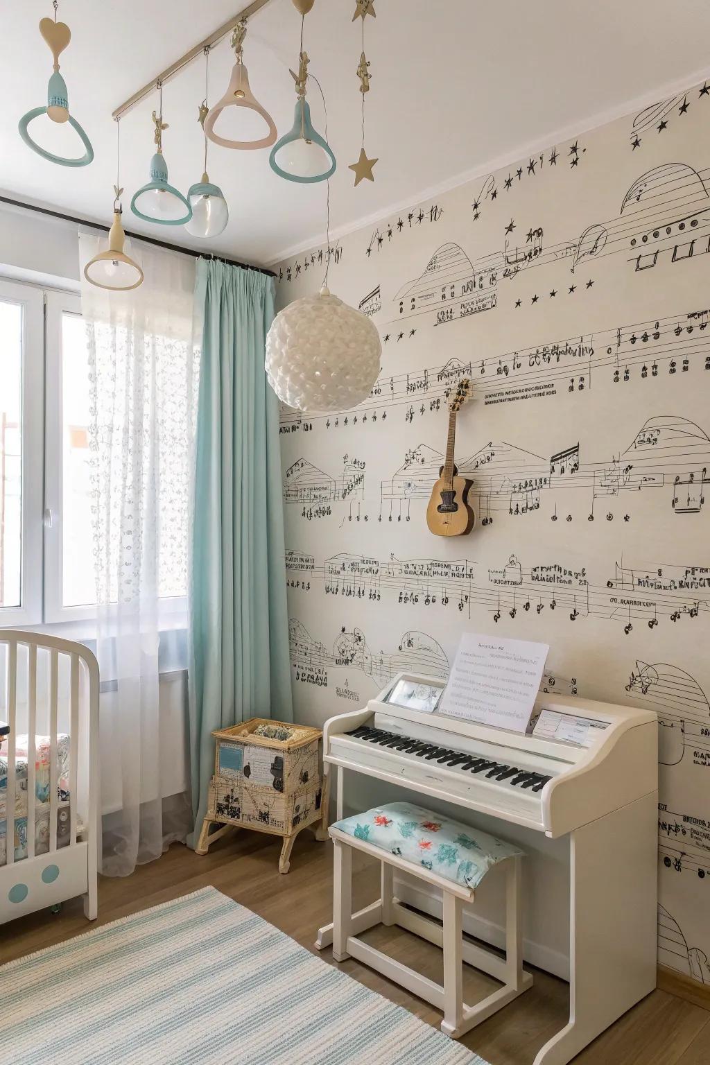 A music-themed nursery that inspires rhythm and melody.