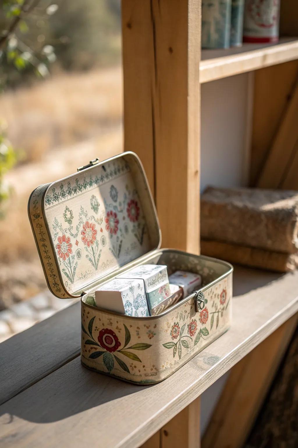 Nostalgic beauty meets practical elegance—organize your essentials with vintage charm.