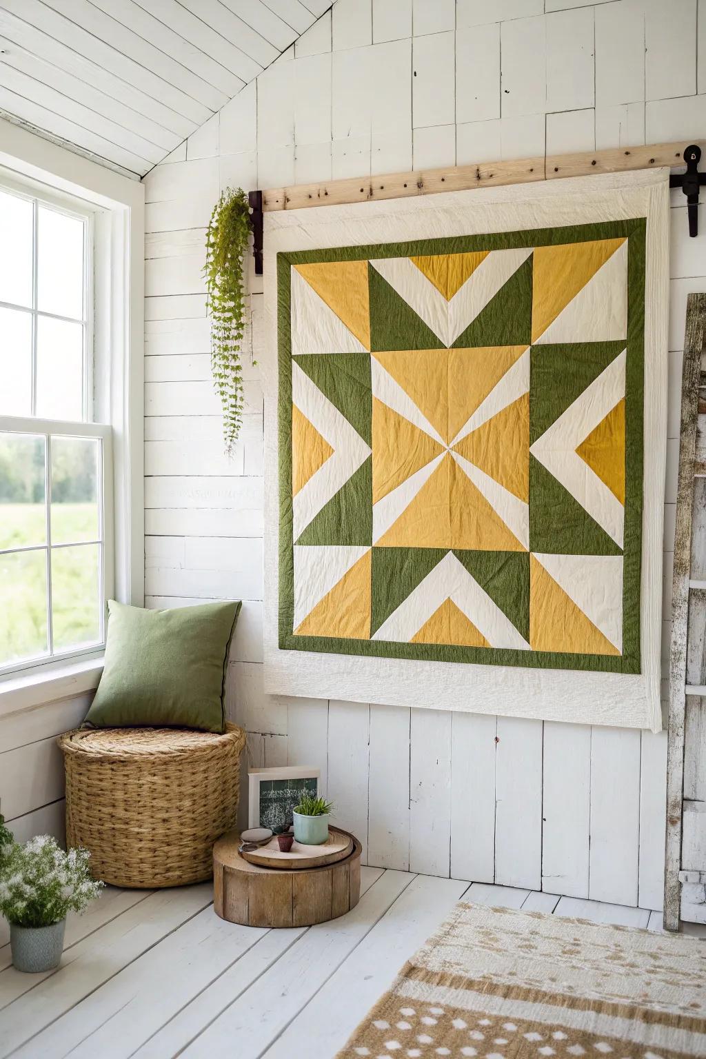 Embrace vintage charm with a modern twist in your barn quilt design. Perfect for adding a touch of nostalgia to minimalist spaces.