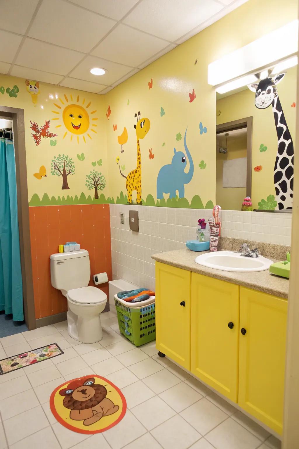 Fun decals can transform your bathroom into a playful zone for kids.