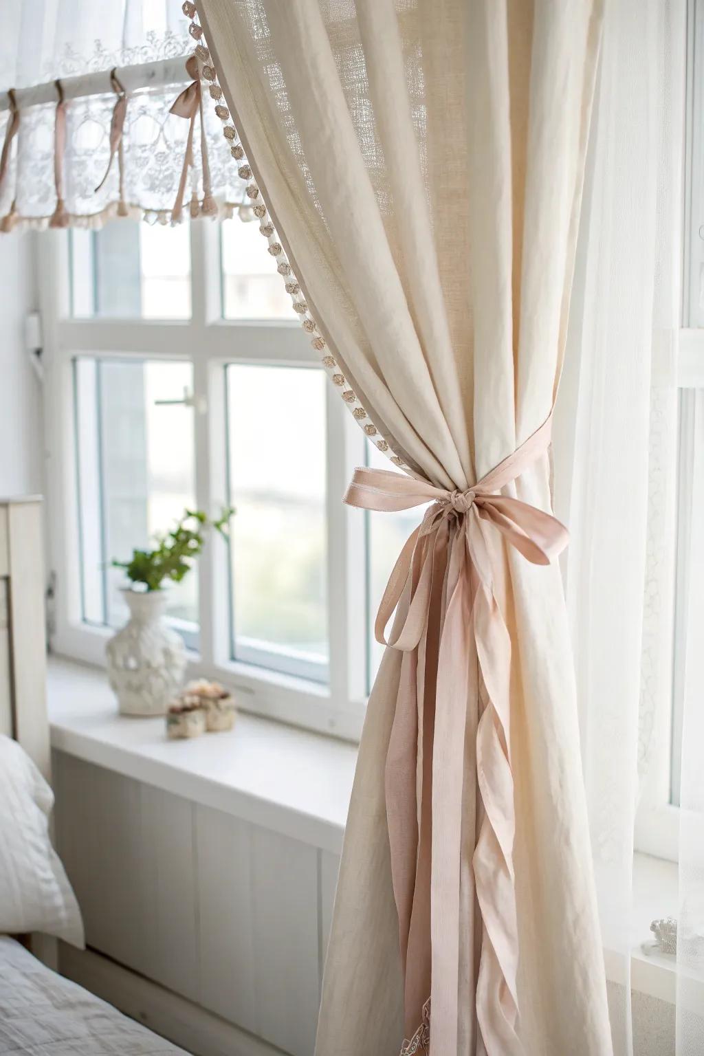 Transform your space with chic no-sew ribbon accents for a touch of effortless elegance.