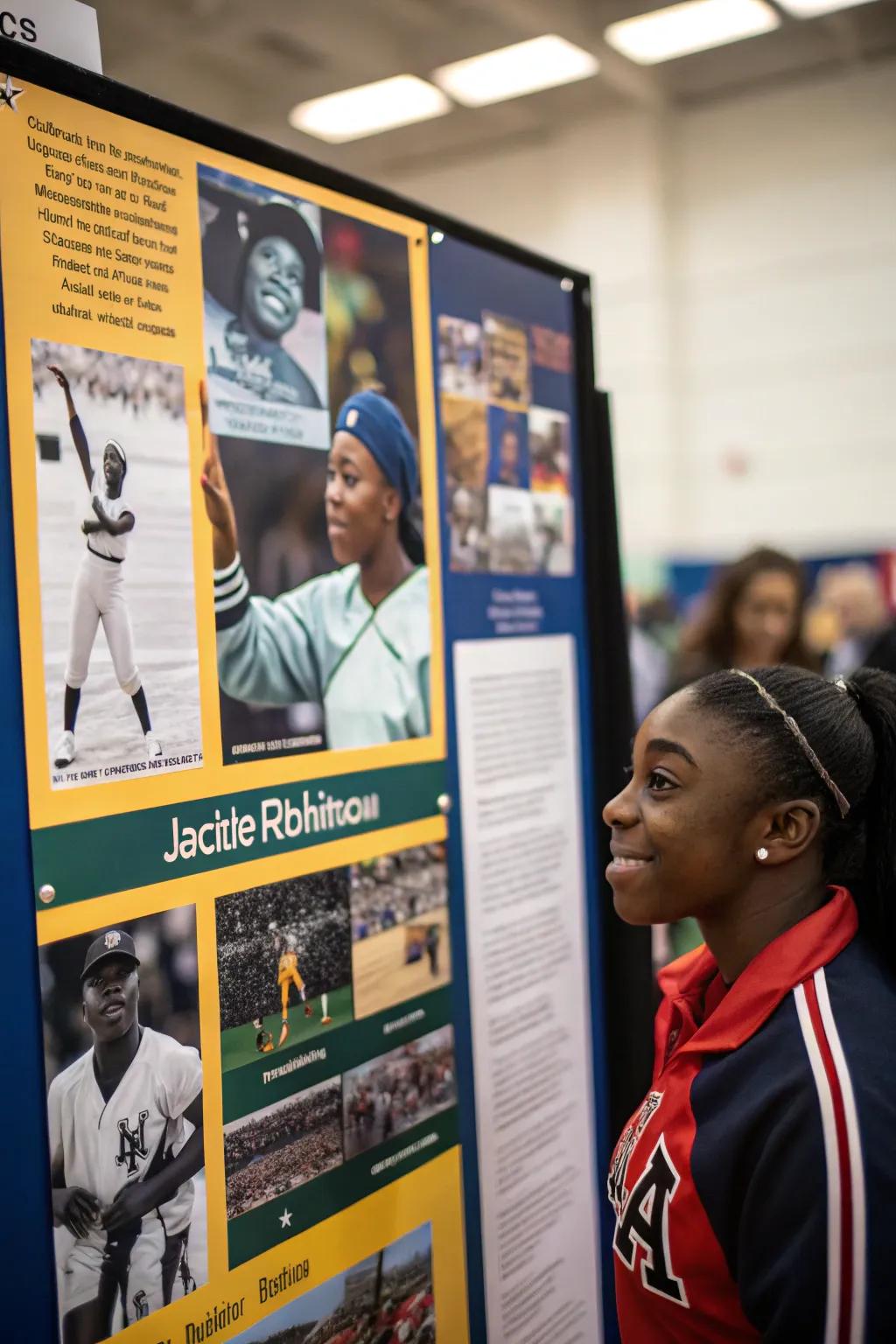 Celebrating the achievements of Black sports legends like Simone Biles and Jackie Robinson.