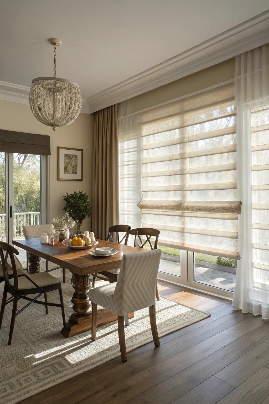 Maintain elegance and light with sheer blinds.