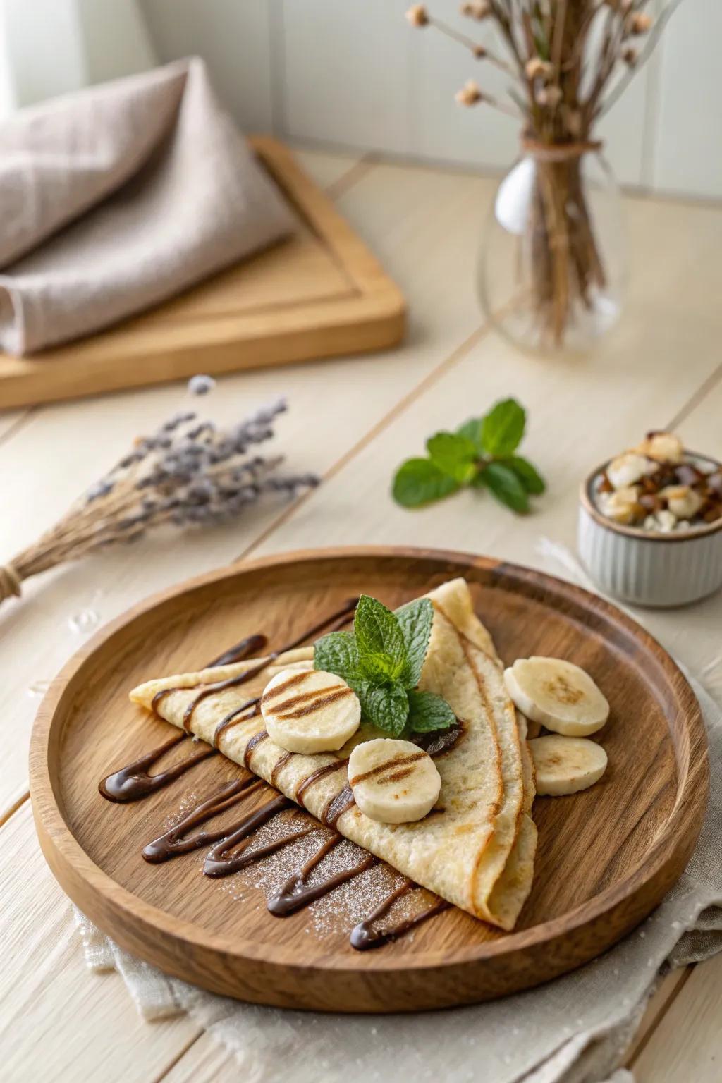 Indulge in the simple elegance of sweet and savory crepes, a perfect blend of Scandinavian minimalism and Boho charm.