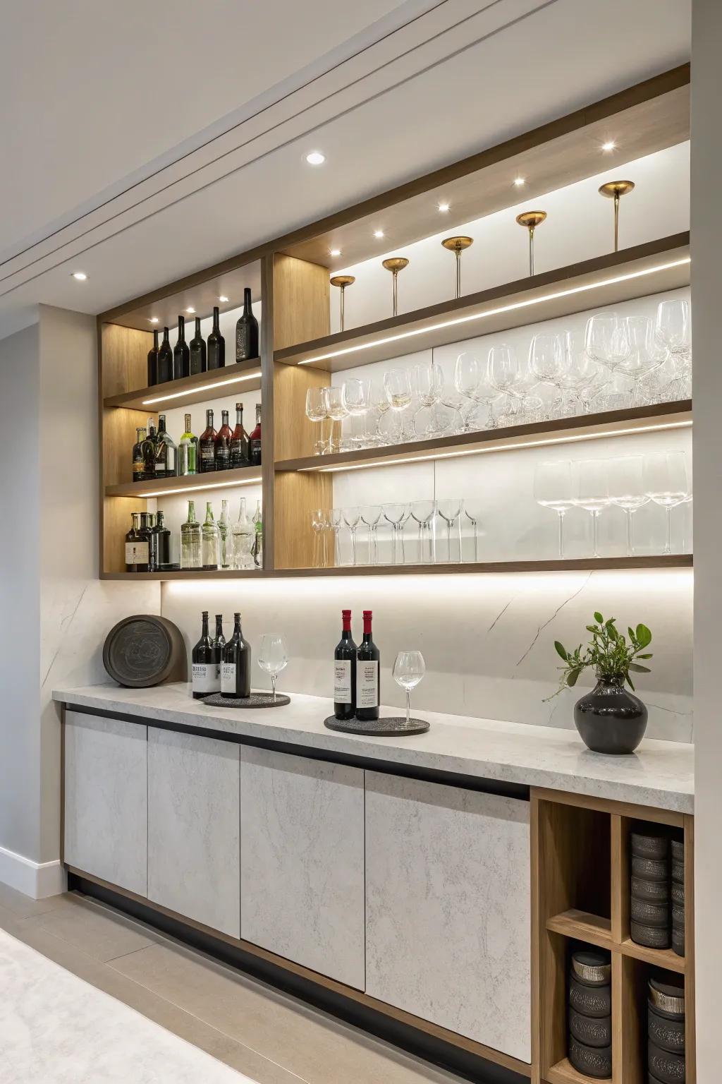 A minimalist wine bar offering simplicity and elegance.