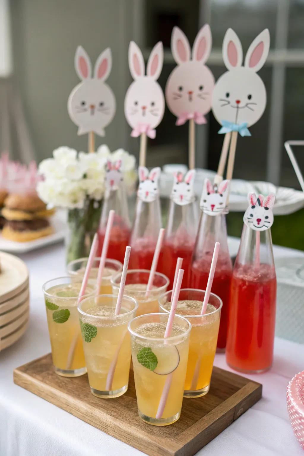 Add a whimsical touch to your drinks with these bunny stirrers.